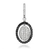 18k White Gold 0.51CTW Diamond and Black Diamonds Pendant, (SI1-SI2/G-H)