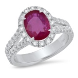 14K Yellow Gold 2.25CTW Ruby Ring, (SI2)