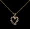 0.72 ctw Diamond Pendant With Chain - 14KT Yellow Gold