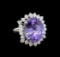 11.57 ctw Tanzanite and Diamond Ring - 14KT White Gold