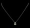 Pearl and Diamond Pendant With Chain - 14KT White Gold