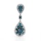 14k White Gold 1.26CTW Diamond and Blue Diamonds Pendant, (I1-I2/Gold)