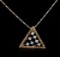 14KT Two-Tone Gold 0.67 ctw Diamond Pendant With Chain