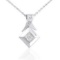 14k White Gold 0.18CTW Diamond Pendant, (H)