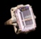 32.28 ctw Kunzite and Diamond Ring - 14KT Rose Gold