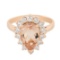 14KT Rose Gold 2.37 ctw Morganite and Diamond Ring