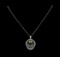 1.34 ctw Diamond and Pearl Pendant With Chain - 14KT White Gold