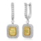 18k Two Tone Gold 3.00CTW Diamond Earrings, (VS1/G/Fancy Yellow)