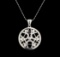 14KT White Gold 1.00 ctw Diamond Pendant With Chain