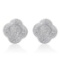 18k White Gold 0.99CTW Diamond Earrings, (VS2-SI1/H-I)