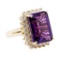 14.01 ctw Amethyst And Diamond Ring - 14KT Yellow Gold