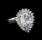 3.10 ctw Aquamarine and Diamond Ring - 14KT White Gold