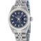 Rolex Ladies Stainless Steel Blue Index 26MM Quickset Datejust Wristwatch