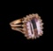 7.82 ctw Kunzite and Diamond Ring - 14KT Rose Gold