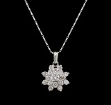 14KT White Gold 1.41 ctw Diamond Pendant With Chain