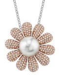 18k Rose Gold 2.05CTW Diamond and Pearl Pendant, (SI2-SI3/G-H)