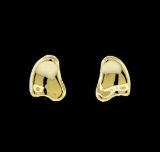 Asymmetric Nugget Post Earrings - Gold Plated