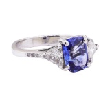 1.80 ctw Blue Sapphire And Diamond Ring - Platinum