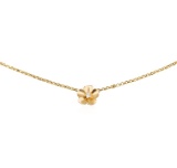 0.02 ctw Diamond Pendant with Chain - 14KT Yellow Gold