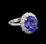 14KT White Gold 3.21 ctw Tanzanite and Diamond Ring