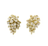 5.80 ctw Diamond Pendant and Earrings Set - 14KT Yellow Gold