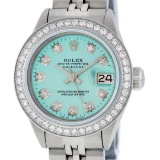 Rolex Ladies Stainless Steel Ice Blue Diamond 26MM Datejust Wristwatch