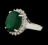 6.65 ctw Emerald and Diamond Ring - 14KT White Gold