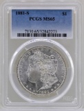 1881-S $1 Morgan Silver Dollar Coin PCGS MS65