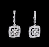 0.81 ctw Diamond Earrings - 14KT White Gold