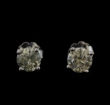 14KT White Gold 1.36 ctw Diamond Stud Earrings