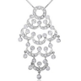 18k White Gold 0.82CTW Diamond Pendant, (I1-I2/H-I)