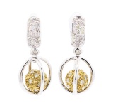 1.90 ctw Diamond Earrings - 18KT White And Yellow Gold
