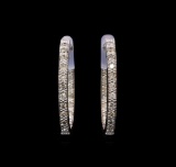 0.55 ctw Diamond Earrings - 14KT White Gold