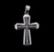 0.50 ctw Diamond Cross Pendant - 14KT White Gold