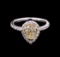 1.71 ctw Light Yellow Diamond Ring - 14KT White Gold