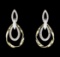 0.67 ctw Diamond Earrings - 14KT Two-Tone Gold