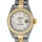 Rolex Ladies Quickset 2 Tone Mother Of Pearl Diamond Datejust Wristwatch