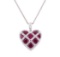 2.65 ctw Lab-Grown Ruby and Diamond Pendant with Chain - 14KT White Gold