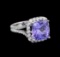 14KT White Gold 6.81 ctw Tanzanite and Diamond Ring