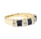 0.60 ctw Sapphire and Diamond Ring - 14KT Yellow Gold