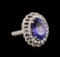 18KT White Gold 9.02 ctw Tanzanite and Diamond Ring