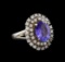 14KT White Gold 4.34 ctw Tanzanite and Diamond Ring