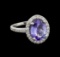 4.6 ctw Tanzanite and Diamond Ring - 14KT White Gold