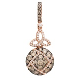 14k Rose Gold 1.01CTW Diamond and Brown Diamonds Pendant, (VS-SI1/F-G)