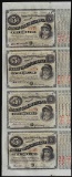 Uncut Sheet of (4) State of Louisiana Baby Bond Obsolete Notes