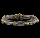 1.60 ctw Diamond Bracelet - 14KT White and Yellow Gold