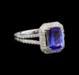 14KT White Gold 1.76 ctw Tanzanite and Diamond Ring