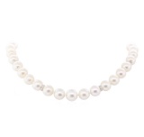 0.74 ctw Diamond and South Sea Pearl Necklace - 14KT White Gold