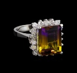 6.00 ctw Ametrine and Diamond Ring - 14KT White Gold