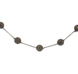 28.5 ctw Diamond Necklace - 14KT Gold, White And Black Rhodium